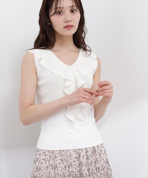 PROPORTION BODY DRESSING（プロポーションボディドレッシング）の「フリルノースリーブニット / 1216170504（ニット/セーター・レディース・ブルー/ホワイト系その他/イエロー・MEDIUM/SMALL）」の18枚目の写真