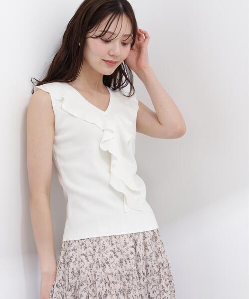 PROPORTION BODY DRESSING（プロポーションボディドレッシング）の「フリルノースリーブニット / 1216170504（ニット/セーター・レディース・ブルー/ホワイト系その他/イエロー・MEDIUM/SMALL）」の19枚目の写真