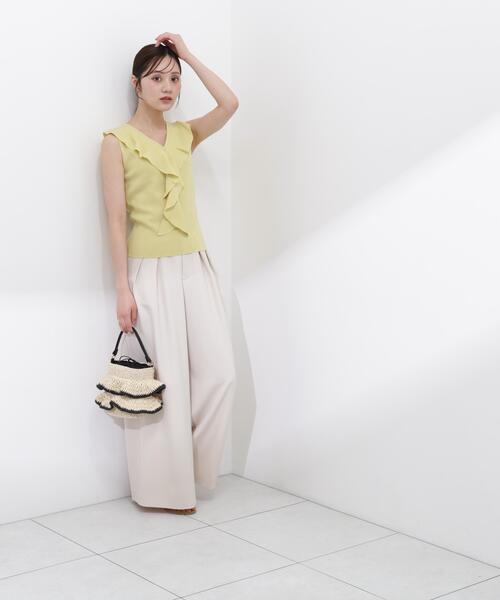 PROPORTION BODY DRESSING（プロポーションボディドレッシング）の「フリルノースリーブニット / 1216170504（ニット/セーター・レディース・ブルー/ホワイト系その他/イエロー・MEDIUM/SMALL）」の10枚目の写真