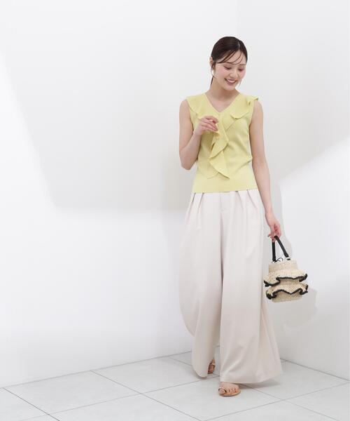 PROPORTION BODY DRESSING（プロポーションボディドレッシング）の「フリルノースリーブニット / 1216170504（ニット/セーター・レディース・ブルー/ホワイト系その他/イエロー・MEDIUM/SMALL）」の11枚目の写真