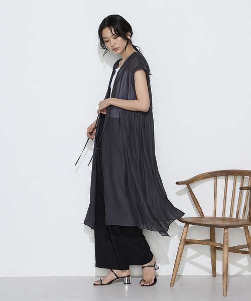 K.T KIYOKO TAKASE（キヨコタカセ）の「カッセンシフォン シャツドレス（ワンピース・レディース・ベージュ/チャコール・9号/7号）」の12枚目の写真