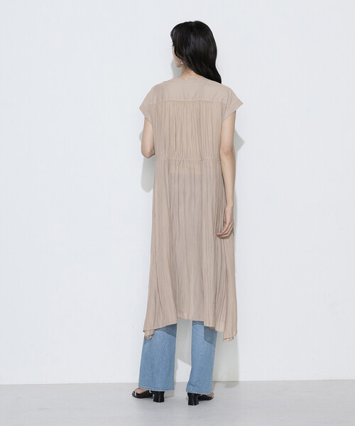 K.T KIYOKO TAKASE（キヨコタカセ）の「カッセンシフォン シャツドレス（ワンピース・レディース・ベージュ/チャコール・9号/7号）」の17枚目の写真