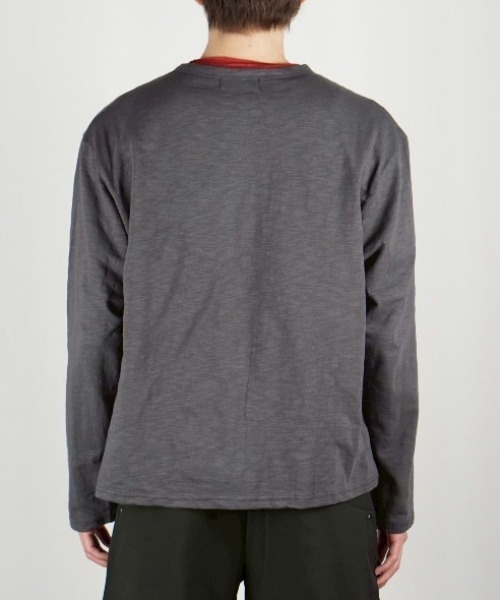 Chikashitsu +(チカシツプラス)の「【Chikashitsu +】sheer cotton henley neck long sleeve / 【チカシツプラス】シアーコットンヘンリーネックロンT<着用動画あり>(Tシャツ/カットソー・メンズ・ホワイト/ブラック/チャコール/ネイビー・ONE SIZE)」の21枚目の写真