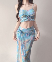 セール】PISCESS/パイシス Flower Splash Tube Top Skirt Set（水着