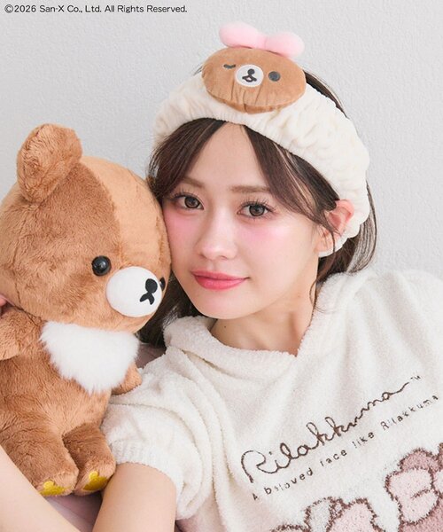 OLIVE des OLIVE(オリーブデオリーブ)の「makeup Rilakkuma hair band(ヘアバンド・レディース・ピンク/アイボリー・FREE)」の2枚目の写真