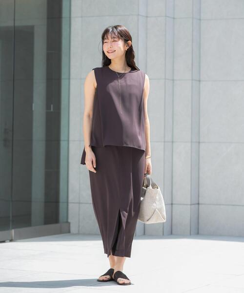 URBAN RESEARCH ROSSO WOMEN(アーバンリサーチ ロッソ)の「バックメタルポイントストレートワンピース(ワンピース・レディース・チャコールグレー/ミント/ゴールド系その他・FREE)」の6枚目の写真