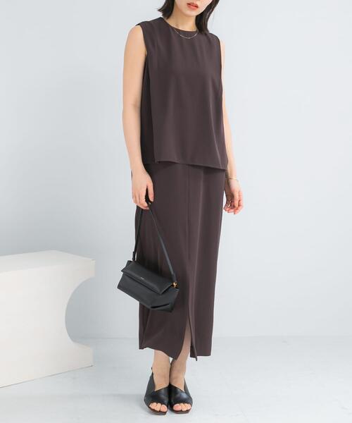 URBAN RESEARCH ROSSO WOMEN(アーバンリサーチ ロッソ)の「バックメタルポイントストレートワンピース(ワンピース・レディース・チャコールグレー/ミント/ゴールド系その他・FREE)」の7枚目の写真