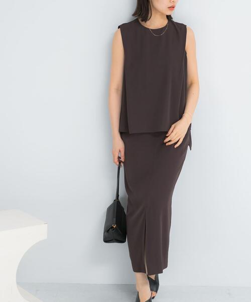 URBAN RESEARCH ROSSO WOMEN(アーバンリサーチ ロッソ)の「バックメタルポイントストレートワンピース(ワンピース・レディース・チャコールグレー/ミント/ゴールド系その他・FREE)」の8枚目の写真