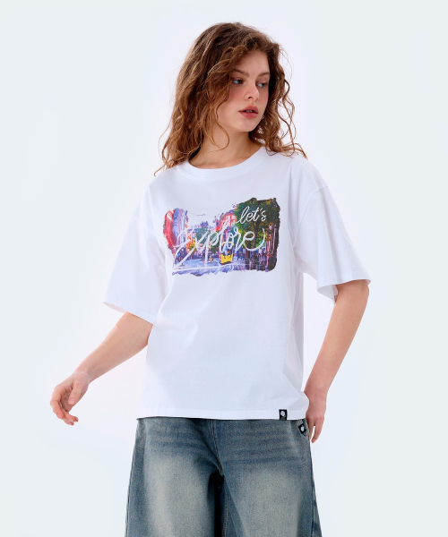 GHOST REPUBLIC(ゴーストリパブリック)の「シティポップグラフィック半袖Tシャツ2カラーGT-391(Tシャツ/カットソー・レディース・ブラック/ホワイト・MEDIUM/LARGE/X-LARGE)」の4枚目の写真