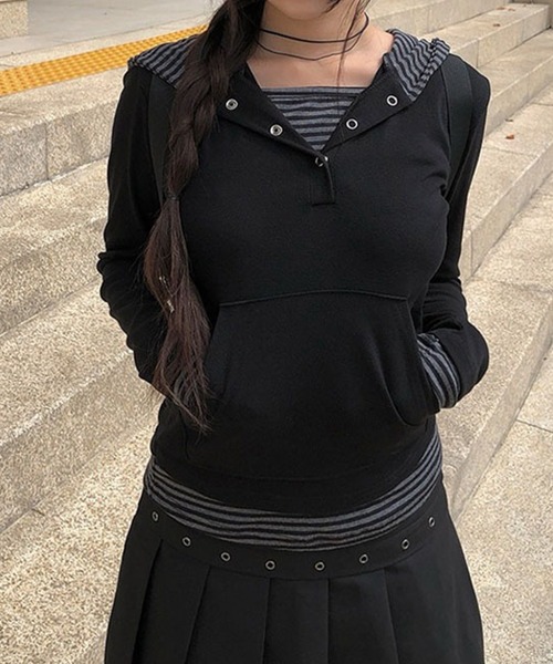 Borderlaidyard цветной snap‑hooded top — худи‑снэп‑толстовка
