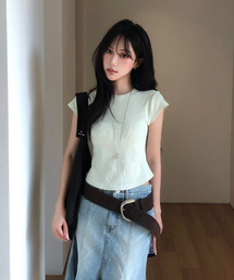 CURETTY（キュリティ）の「C 90S LINE WAFFLE BASIC T-SHIRT_MINT（Tシャツ/カットソー）」