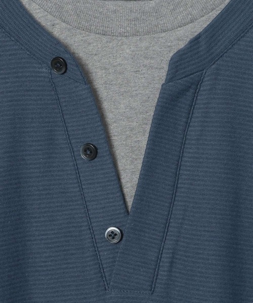 GEORGE'S(ジョージズ)の「レイヤードヘンリーTシャツ(Tシャツ/カットソー・メンズ・サックスブルー/ネイビー・LARGE/MEDIUM)」の3枚目の写真