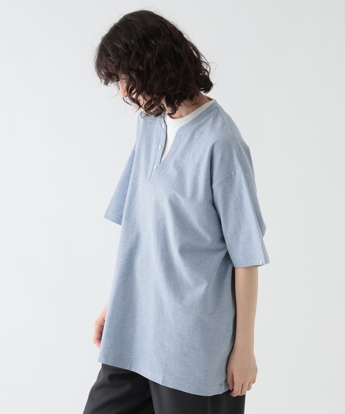 GEORGE'S(ジョージズ)の「レイヤードヘンリーTシャツ(Tシャツ/カットソー・メンズ・サックスブルー/ネイビー・LARGE/MEDIUM)」の14枚目の写真