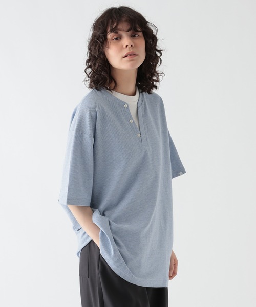 GEORGE'S(ジョージズ)の「レイヤードヘンリーTシャツ(Tシャツ/カットソー・メンズ・サックスブルー/ネイビー・LARGE/MEDIUM)」の16枚目の写真