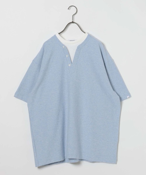 GEORGE'S(ジョージズ)の「レイヤードヘンリーTシャツ(Tシャツ/カットソー・メンズ・サックスブルー/ネイビー・LARGE/MEDIUM)」の18枚目の写真