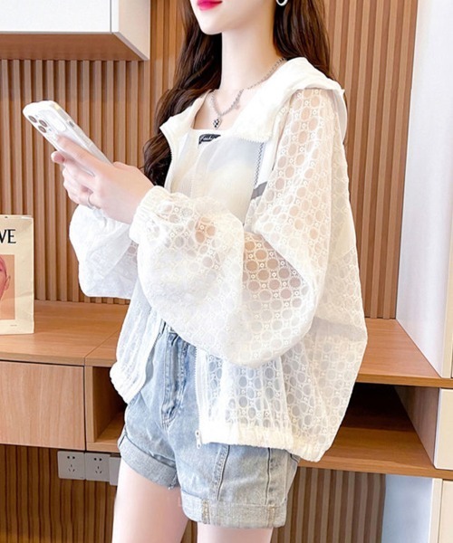 mielu(ミエル)の「ドッキングシアーパーカー(マウンテンパーカー・レディース・ブラック/ホワイト・LARGE/MEDIUM)」の2枚目の写真