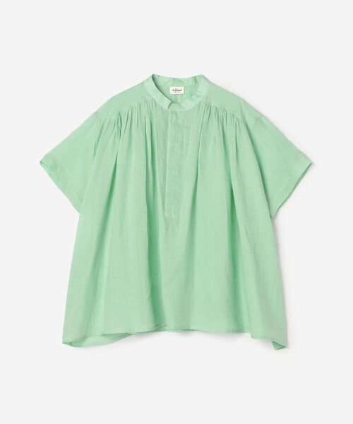 LE GLAZIK(ルグラジック)の「LE GLAZIK | ラミー スタンドカラープルオーバーシャツ WOMEN(シャツ/ブラウス・レディース・グリーン系その他/アイボリー・36)」の4枚目の写真