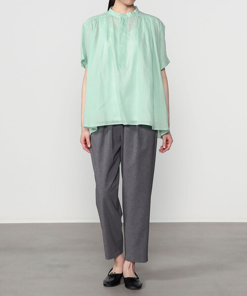 LE GLAZIK(ルグラジック)の「LE GLAZIK | ラミー スタンドカラープルオーバーシャツ WOMEN(シャツ/ブラウス・レディース・グリーン系その他/アイボリー・36)」の13枚目の写真