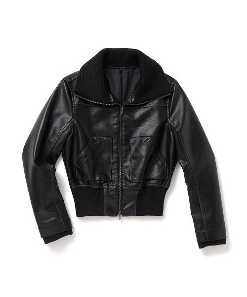 PERVERZE（パーバーズ）の「Faded Leather Blouson（ブルゾン・レディース・ブラウン/ブラック・FREE）」の2枚目の写真