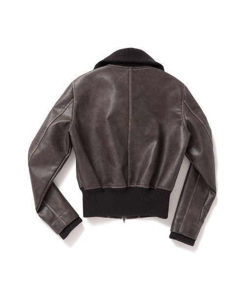 PERVERZE（パーバーズ）の「Faded Leather Blouson（ブルゾン・レディース・ブラウン/ブラック・FREE）」の4枚目の写真