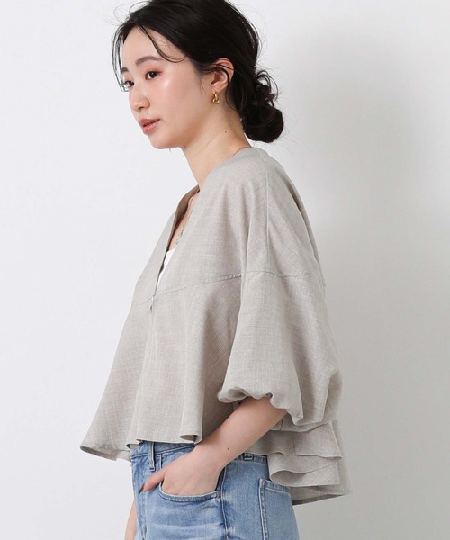 Gready Brilliant(グレディブリリアン)の「バルーンスリーブジップボレロ(その他アウター・レディース・ブラック/グレイッシュベージュ・FREE)」の16枚目の写真