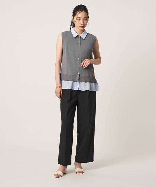 A DAY IN THE LIFE UNITED ARROWS(アデイインザライフユナイテッドアローズ)の「ポプリン イージー タックワイドパンツ ‐ウォッシャブル‐<A DAY IN THE LIFE>(その他パンツ・レディース・モカ/その他1/グレー系/ブラック・36/38)」の22枚目の写真