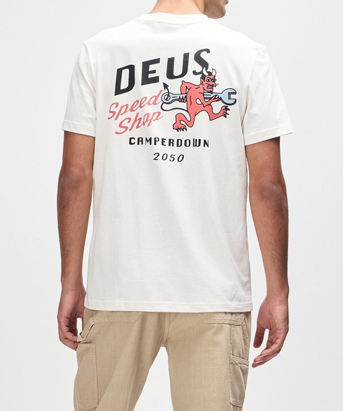 DEUS EX MACHINA(デウスエクスマキナ)の「DOGLEG TEE(Tシャツ/カットソー・メンズ・ホワイト・L/M)」の1枚目の写真