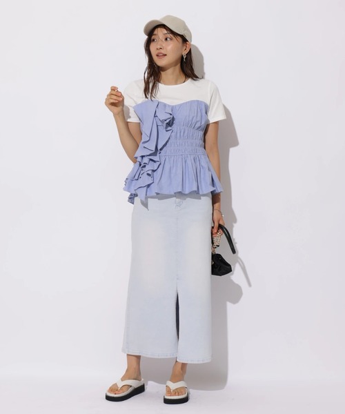 JUSGLITTY(ジャスグリッティー)の「ビスチェカットチュニック(Tシャツ/カットソー・レディース・ブルー・2)」の5枚目の写真