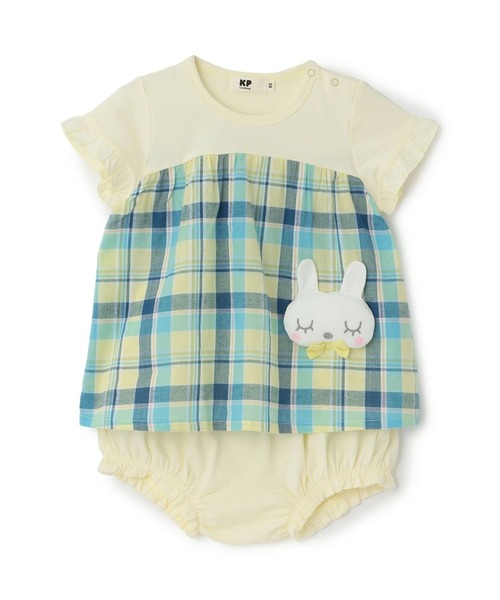 KP(ケーピー)の「mimiちゃん チェックチュニック・ブルマセット(Tシャツ/カットソー・キッズ・ピンク系その他/レモンイエロー・80cm/100cm/90cm)」の2枚目の写真