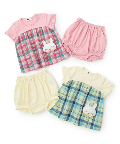KP(ケーピー)の「mimiちゃん チェックチュニック・ブルマセット(Tシャツ/カットソー・キッズ・ピンク系その他/レモンイエロー・80cm/100cm/90cm)」の12枚目の写真
