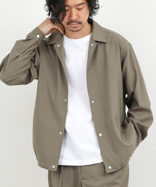NOLLEY’S(ノーリーズ)の「《セットアップ対応》Reflax コーチジャケット 軽量速乾 26SS(ブルゾン・メンズ・オリーブ/ブラック・S/M/L/XL)」の2枚目の写真