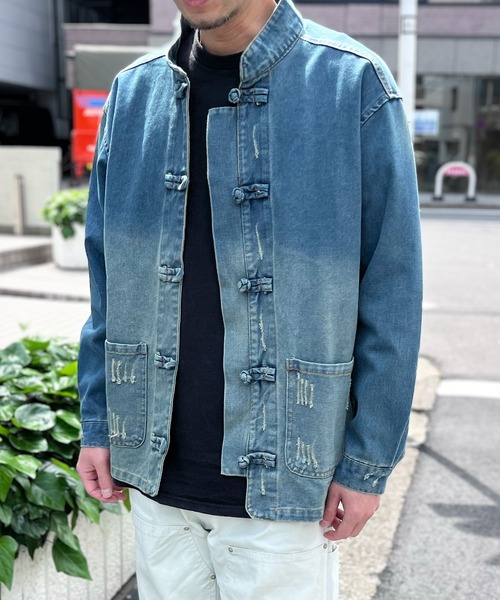 yield(イールド)の「【yield select】KUNG-FU DENIM JKT カンフー デニム ジャケット(デニムジャケット・メンズ・ダークインディゴブルー/ライトインディゴブルー・S/L/XL/M/XXL)」の3枚目の写真