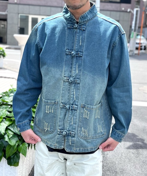 yield(イールド)の「【yield select】KUNG-FU DENIM JKT カンフー デニム ジャケット(デニムジャケット・メンズ・ダークインディゴブルー/ライトインディゴブルー・S/L/XL/M/XXL)」の4枚目の写真
