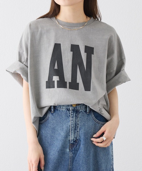 PUAL CE CIN(ピュアルセシン)の「【WEB限定】スーピマコットンBIGロゴショートTシャツ(Tシャツ/カットソー・レディース・オフホワイト/ベージュ/モカ/グレー・FREE)」の2枚目の写真