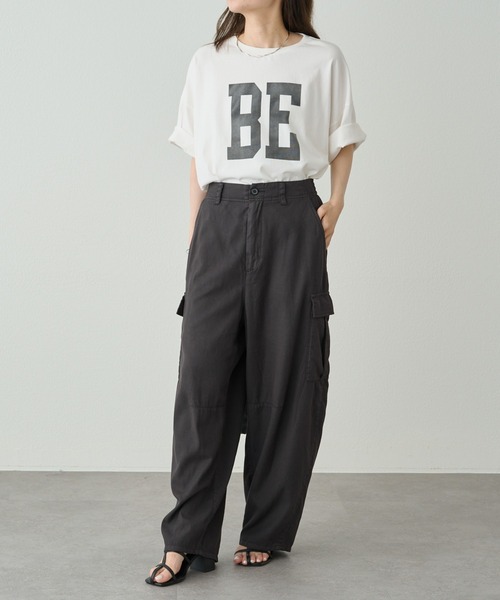 PUAL CE CIN(ピュアルセシン)の「【WEB限定】スーピマコットンBIGロゴショートTシャツ(Tシャツ/カットソー・レディース・オフホワイト/ベージュ/モカ/グレー・FREE)」の7枚目の写真