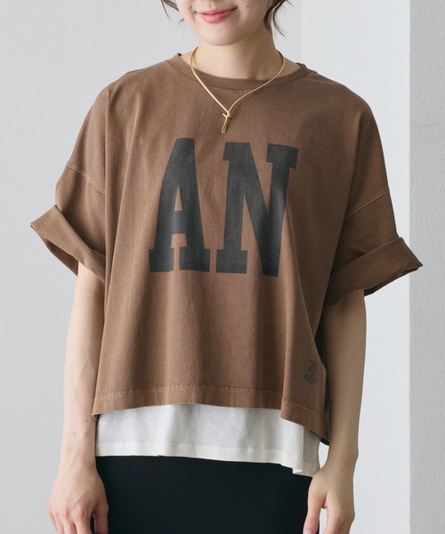 PUAL CE CIN(ピュアルセシン)の「【WEB限定】スーピマコットンBIGロゴショートTシャツ(Tシャツ/カットソー・レディース・オフホワイト/ベージュ/モカ/グレー・FREE)」の22枚目の写真