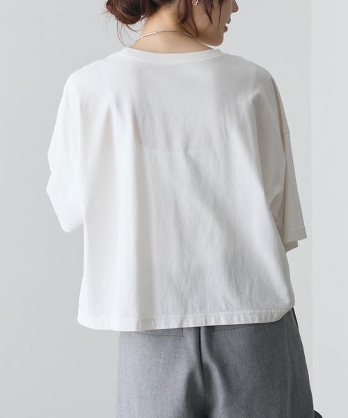 PUAL CE CIN(ピュアルセシン)の「【WEB限定】スーピマコットンBIGロゴショートTシャツ(Tシャツ/カットソー・レディース・オフホワイト/ベージュ/モカ/グレー・FREE)」の6枚目の写真