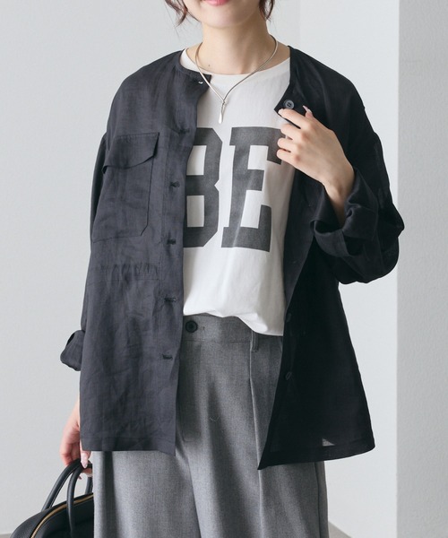 PUAL CE CIN(ピュアルセシン)の「【WEB限定】スーピマコットンBIGロゴショートTシャツ(Tシャツ/カットソー・レディース・オフホワイト/ベージュ/モカ/グレー・FREE)」の8枚目の写真