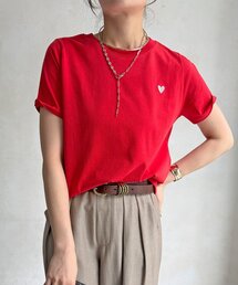 DouDou | 【WEB限定】ラメハート刺繍TEE(Tシャツ/カットソー)