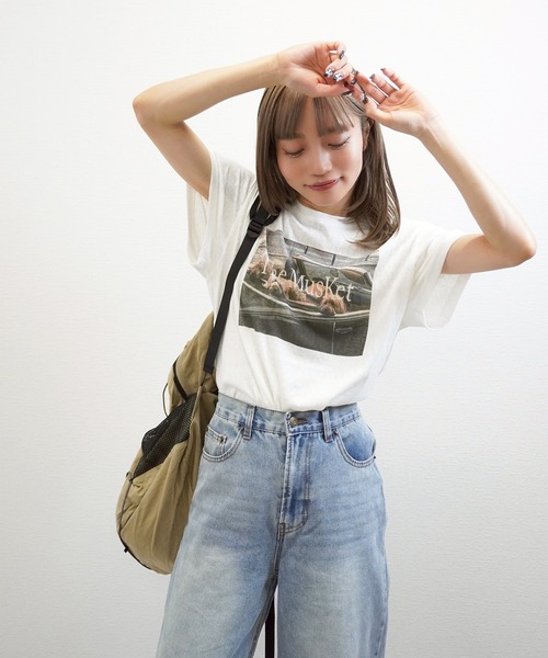 gossara(ゴサラ)の「【主役級Tシャツ】dogフォトプリントT(Tシャツ/カットソー・レディース・チャコールグレー/ホワイト/グレー・FREE)」の7枚目の写真