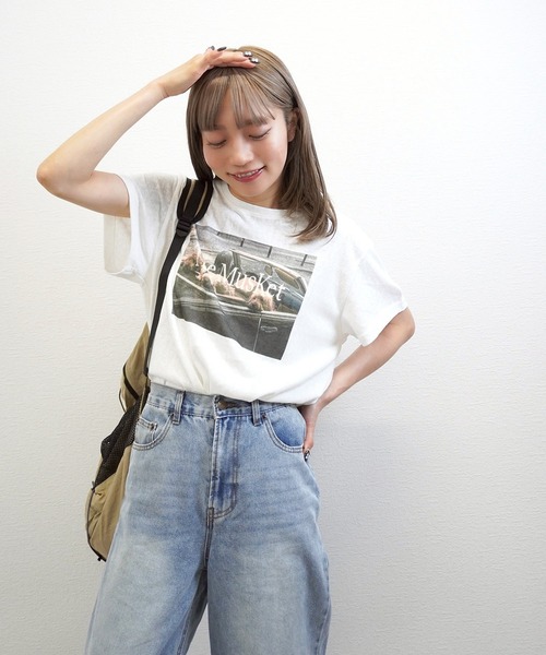 gossara(ゴサラ)の「【主役級Tシャツ】dogフォトプリントT(Tシャツ/カットソー・レディース・チャコールグレー/ホワイト/グレー・FREE)」の8枚目の写真