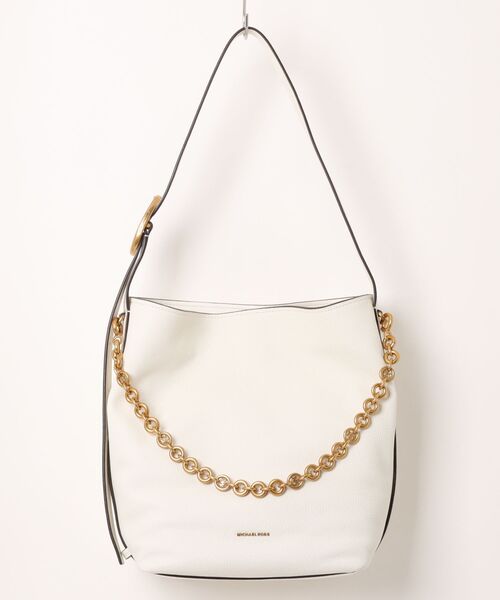 MICHAEL KORS(マイケルコース)の「NOLITA ペブルレザー バケット トートバッグ ラージ(ショルダーバッグ・レディース・ホワイト系・FREE)」の4枚目の写真