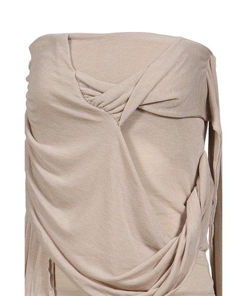 BOHEMSEO(ボヘミアンソウル)の「SIGNATURE DRAPE TUBE TOP(その他トップス・レディース・ブラック/ベージュ・OS)」の5枚目の写真