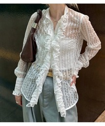 レースラッフルディテールブラウス / Lace Ruffle Detail Blouse