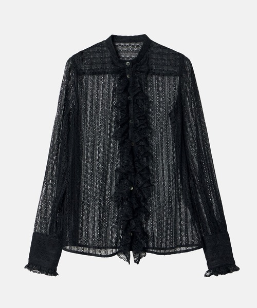 LE CIEL BLEU(ルシェルブルー)の「レースラッフルディテールブラウス / Lace Ruffle Detail Blouse(シャツ/ブラウス・レディース・ホワイト/ブラック・36)」の15枚目の写真