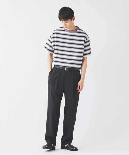 JOURNAL STANDARD relume(ジャーナルスタンダード レリューム)の「オンブレー ボーダー Tシャツ(Tシャツ/カットソー・メンズ・ブラック/グリーン/ブラウン・LARGE/MEDIUM)」の4枚目の写真