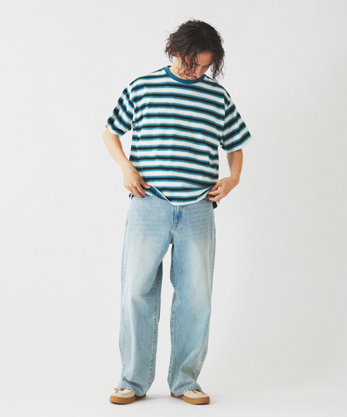 JOURNAL STANDARD relume(ジャーナルスタンダード レリューム)の「オンブレー ボーダー Tシャツ(Tシャツ/カットソー・メンズ・ブラック/グリーン/ブラウン・LARGE/MEDIUM)」の6枚目の写真