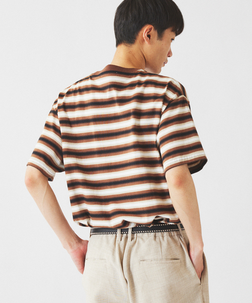 JOURNAL STANDARD relume(ジャーナルスタンダード レリューム)の「オンブレー ボーダー Tシャツ(Tシャツ/カットソー・メンズ・ブラック/グリーン/ブラウン・LARGE/MEDIUM)」の7枚目の写真