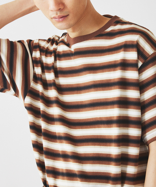 JOURNAL STANDARD relume(ジャーナルスタンダード レリューム)の「オンブレー ボーダー Tシャツ(Tシャツ/カットソー・メンズ・ブラック/グリーン/ブラウン・LARGE/MEDIUM)」の8枚目の写真