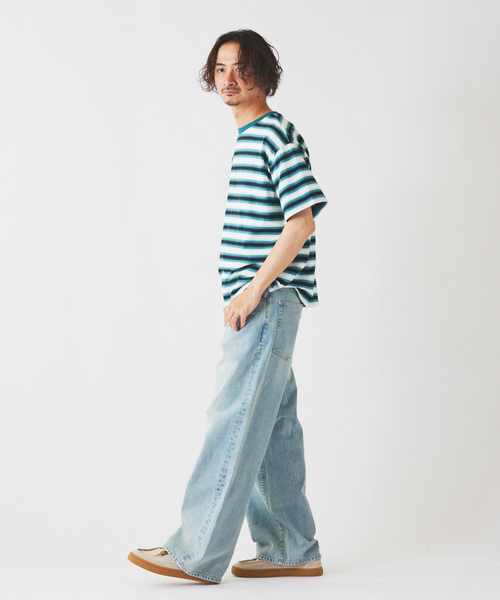 JOURNAL STANDARD relume(ジャーナルスタンダード レリューム)の「オンブレー ボーダー Tシャツ(Tシャツ/カットソー・メンズ・ブラック/グリーン/ブラウン・LARGE/MEDIUM)」の9枚目の写真